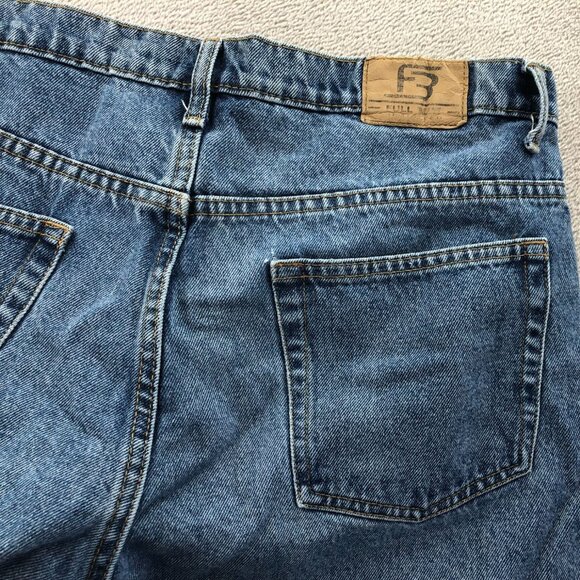 Full Blue Mens Jeans 38x30 Relaxed Fit Straight Leg Blue Denim Cotton Casual - Picture 14 of 16